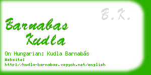 barnabas kudla business card